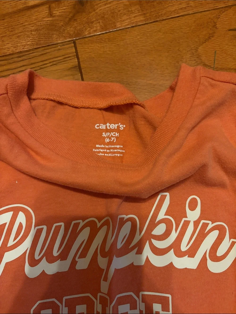 Pumpkin Spice Carter’s Long Sleeve Kids Tee - Orange